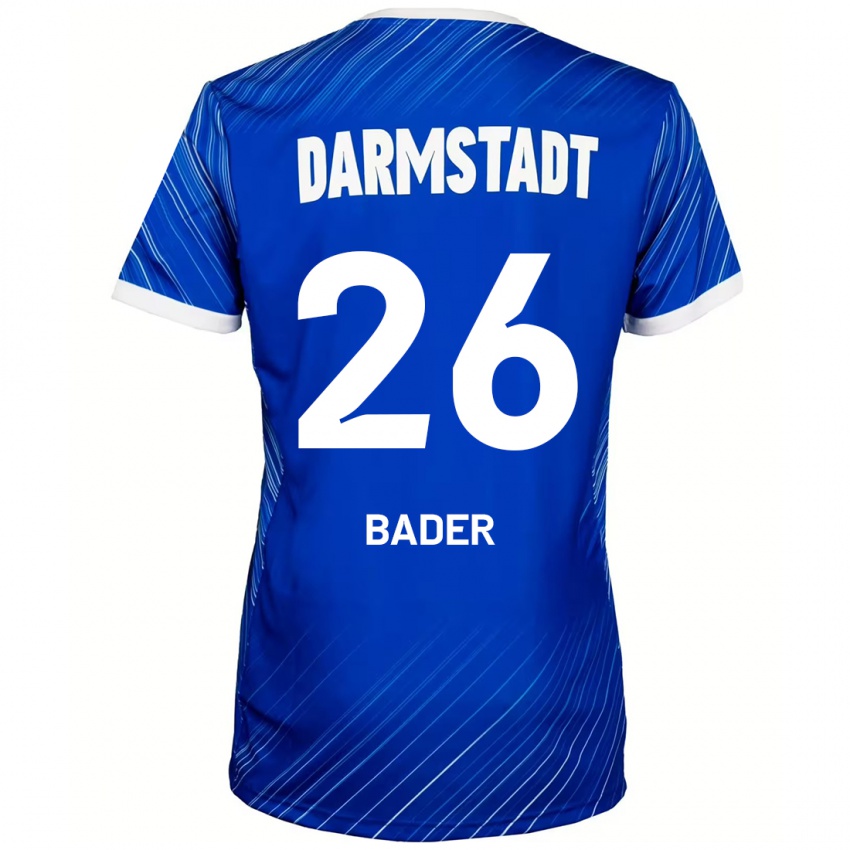 Hombre Camiseta Matthias Bader #26 Azul Blanco 1ª Equipación 2024/25 La Camisa Perú