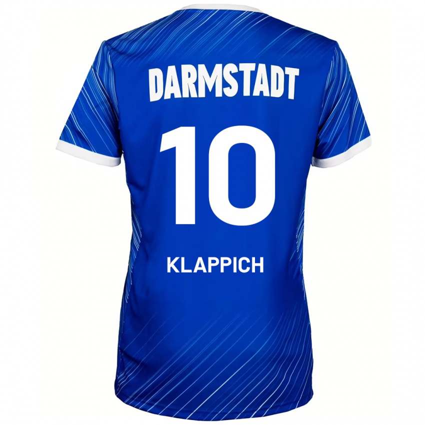 Hombre Camiseta Luis Klappich #10 Azul Blanco 1ª Equipación 2024/25 La Camisa Perú