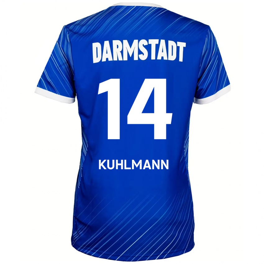 Hombre Camiseta Marcel Kuhlmann #14 Azul Blanco 1ª Equipación 2024/25 La Camisa Perú