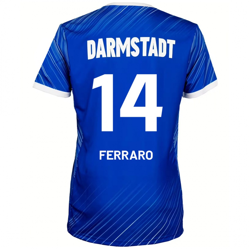 Hombre Camiseta Enzo Ferraro #14 Azul Blanco 1ª Equipación 2024/25 La Camisa Perú