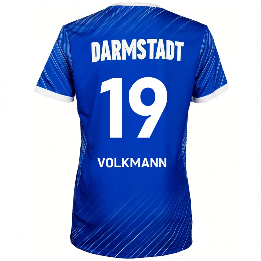 Hombre Camiseta Japhet Volkmann #19 Azul Blanco 1ª Equipación 2024/25 La Camisa Perú