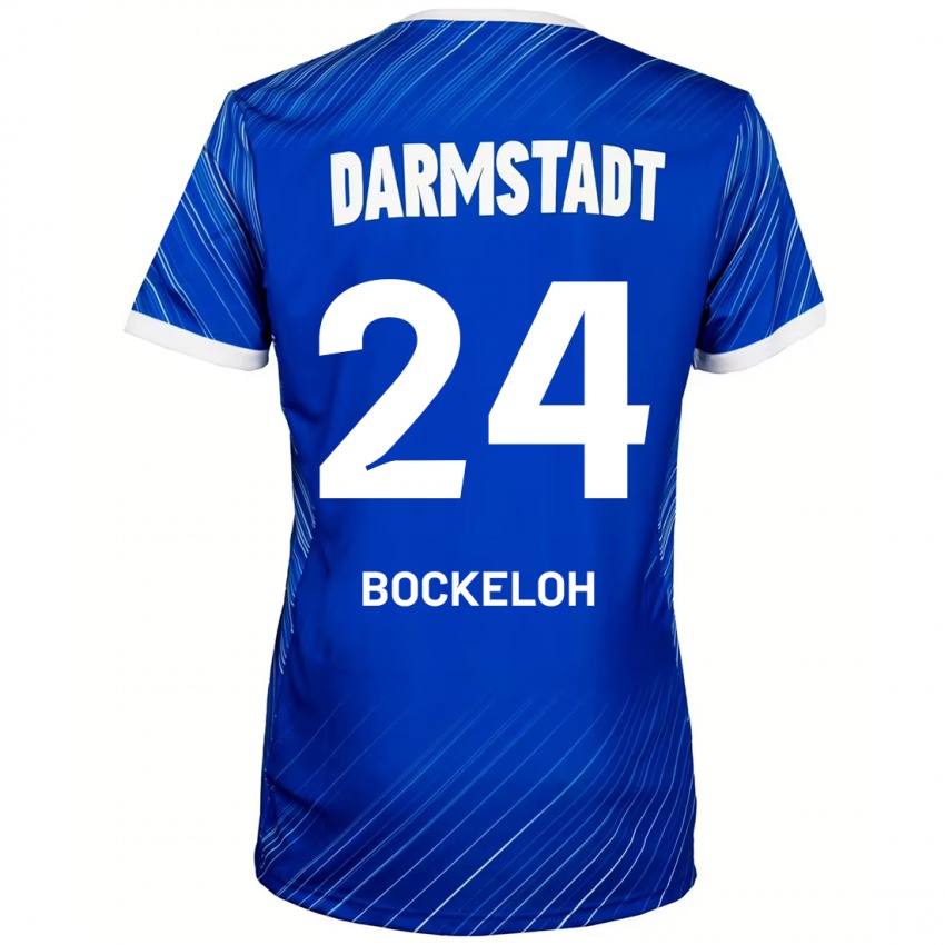 Hombre Camiseta Leonhard Bockeloh #24 Azul Blanco 1ª Equipación 2024/25 La Camisa Perú