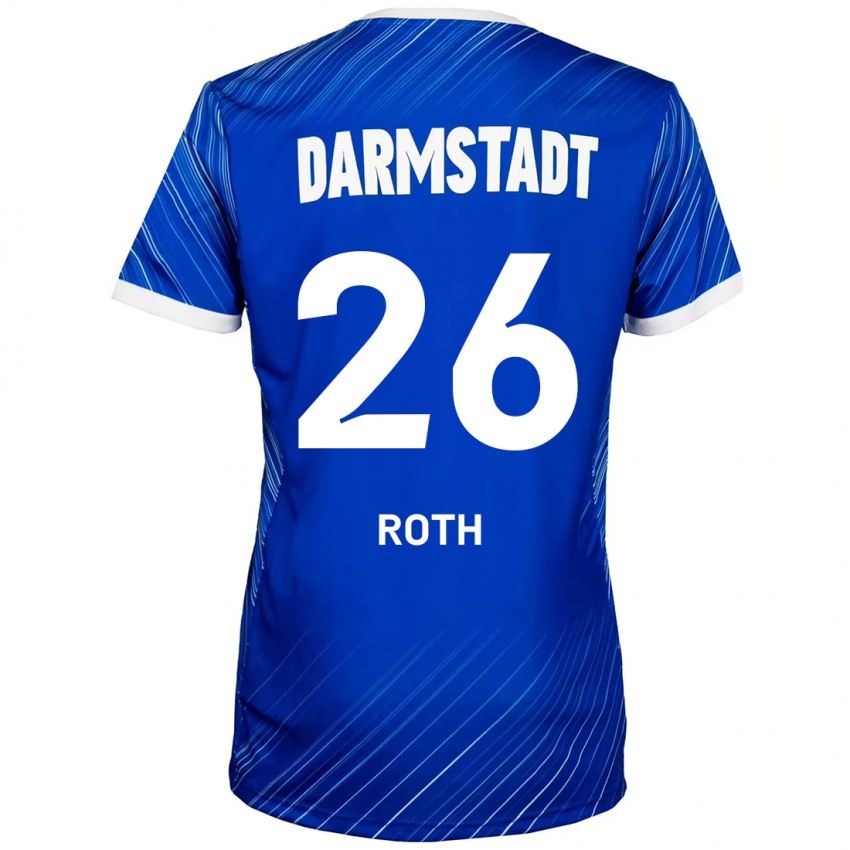 Hombre Camiseta Maximilian Roth #26 Azul Blanco 1ª Equipación 2024/25 La Camisa Perú