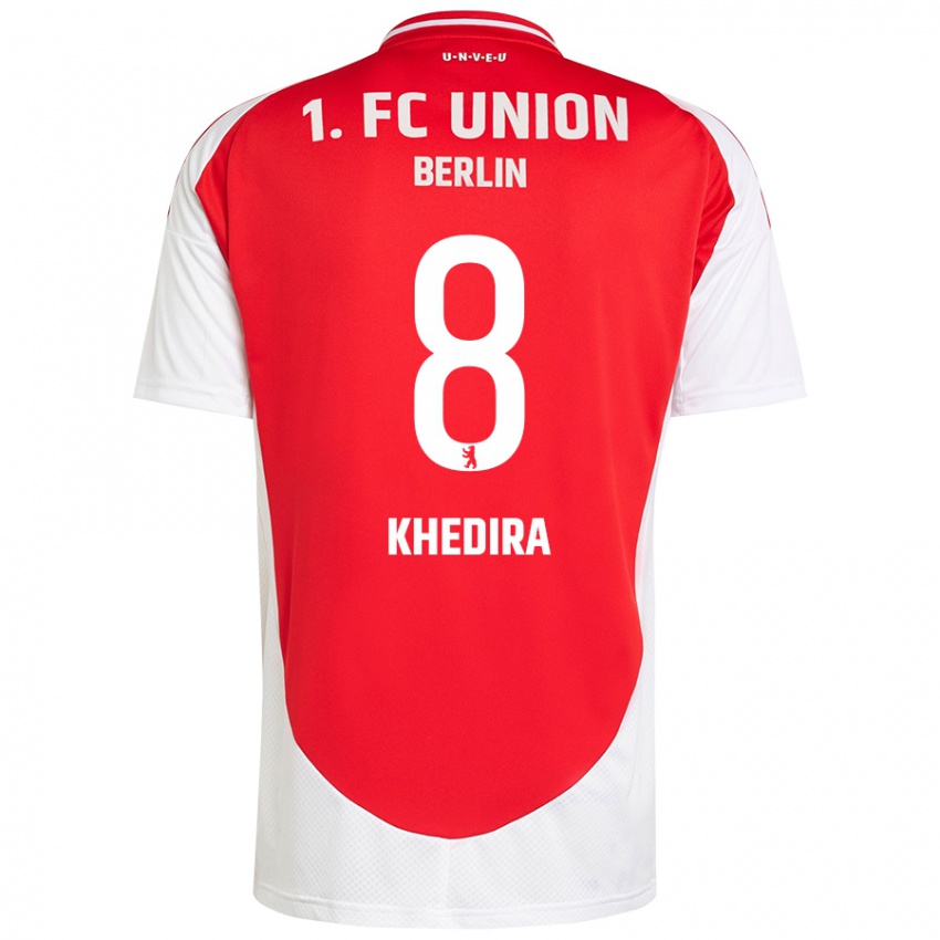 Hombre Camiseta Rani Khedira #8 Rojo Blanco 1ª Equipación 2024/25 La Camisa Perú