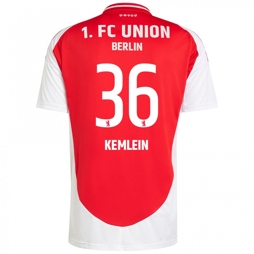 Hombre Camiseta Aljoscha Kemlein #36 Rojo Blanco 1ª Equipación 2024/25 La Camisa Perú