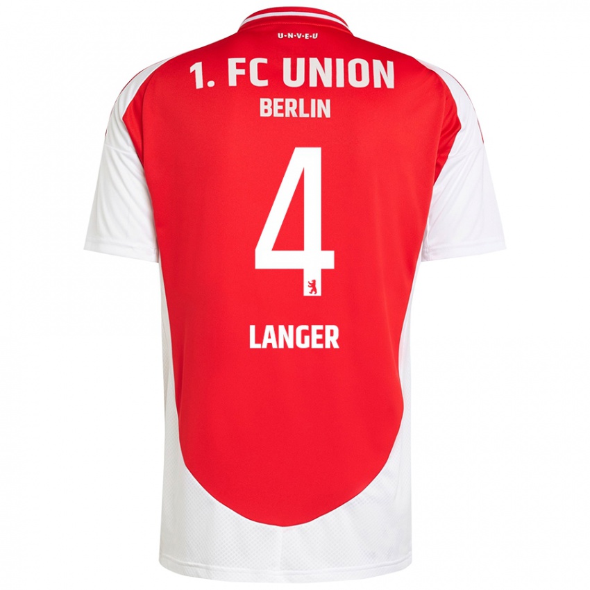 Hombre Camiseta Richard Langer #4 Rojo Blanco 1ª Equipación 2024/25 La Camisa Perú