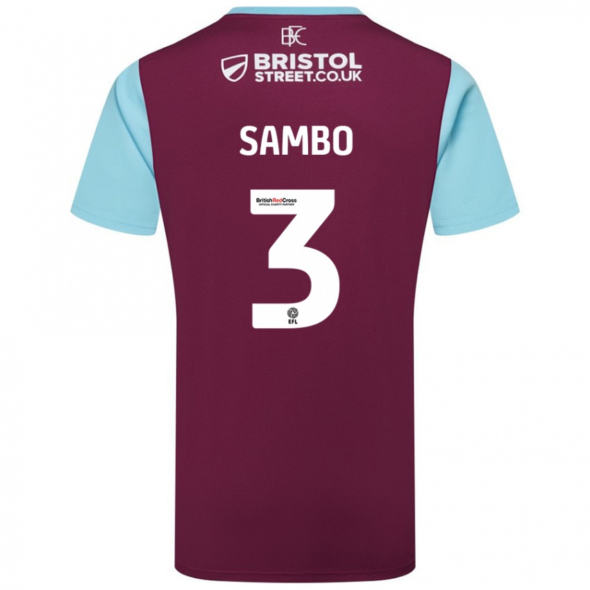 Hombre Camiseta Shurandy Sambo #3 Borgoña Azul Cielo 1ª Equipación 2024/25 La Camisa Perú