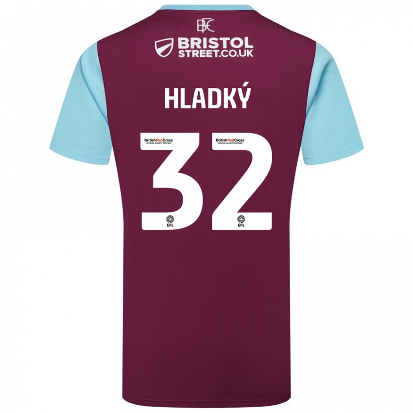 Hombre Camiseta Vaclav Hladky #32 Borgoña Azul Cielo 1ª Equipación 2024/25 La Camisa Perú