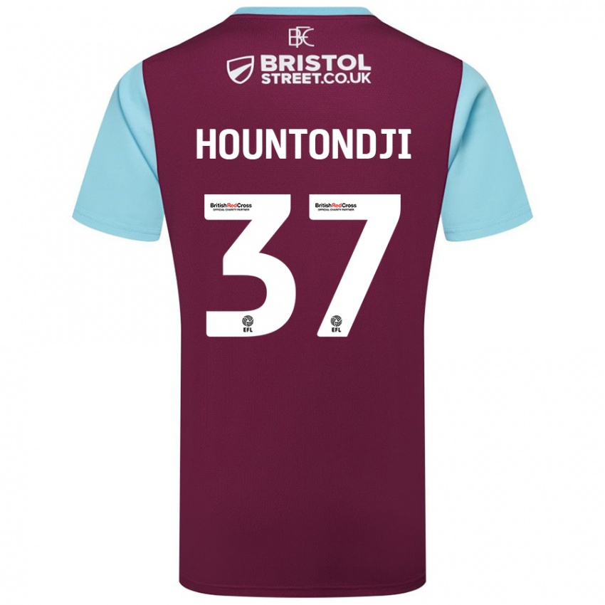 Hombre Camiseta Andreas Hountondji #37 Borgoña Azul Cielo 1ª Equipación 2024/25 La Camisa Perú