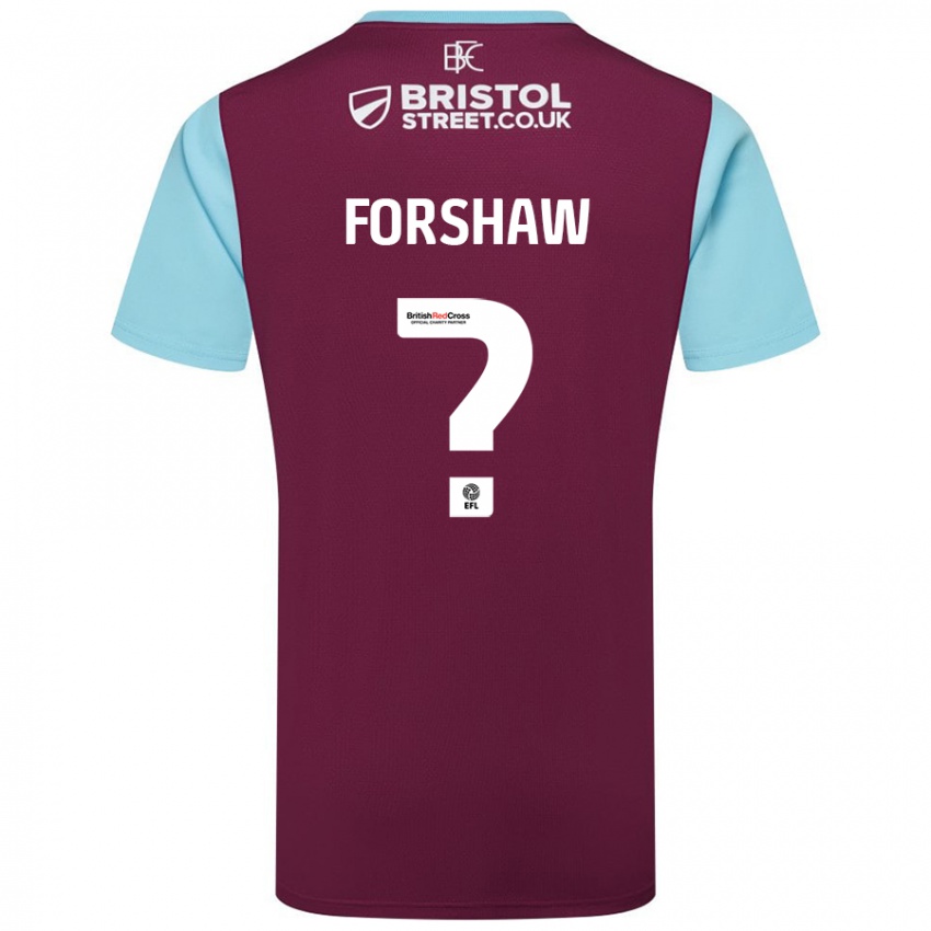 Hombre Camiseta Lewis Forshaw #0 Borgoña Azul Cielo 1ª Equipación 2024/25 La Camisa Perú