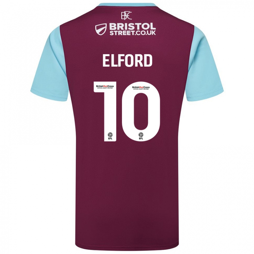 Hombre Camiseta Laura Elford #10 Borgoña Azul Cielo 1ª Equipación 2024/25 La Camisa Perú