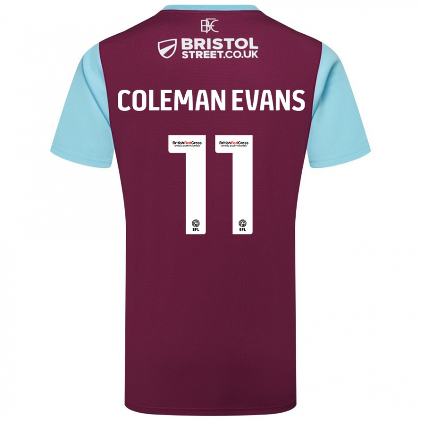 Hombre Camiseta Amaya Coleman-Evans #11 Borgoña Azul Cielo 1ª Equipación 2024/25 La Camisa Perú