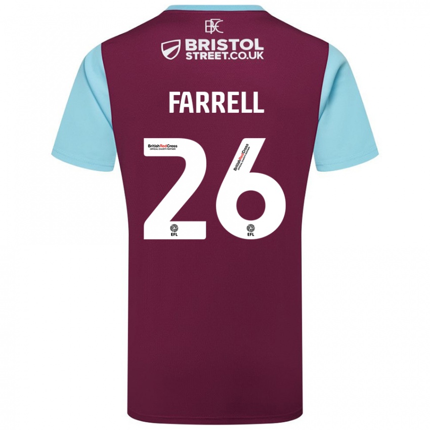 Hombre Camiseta Lucy Farrell #26 Borgoña Azul Cielo 1ª Equipación 2024/25 La Camisa Perú