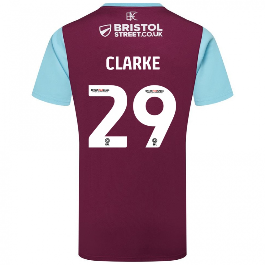 Hombre Camiseta Abby Clarke #29 Borgoña Azul Cielo 1ª Equipación 2024/25 La Camisa Perú