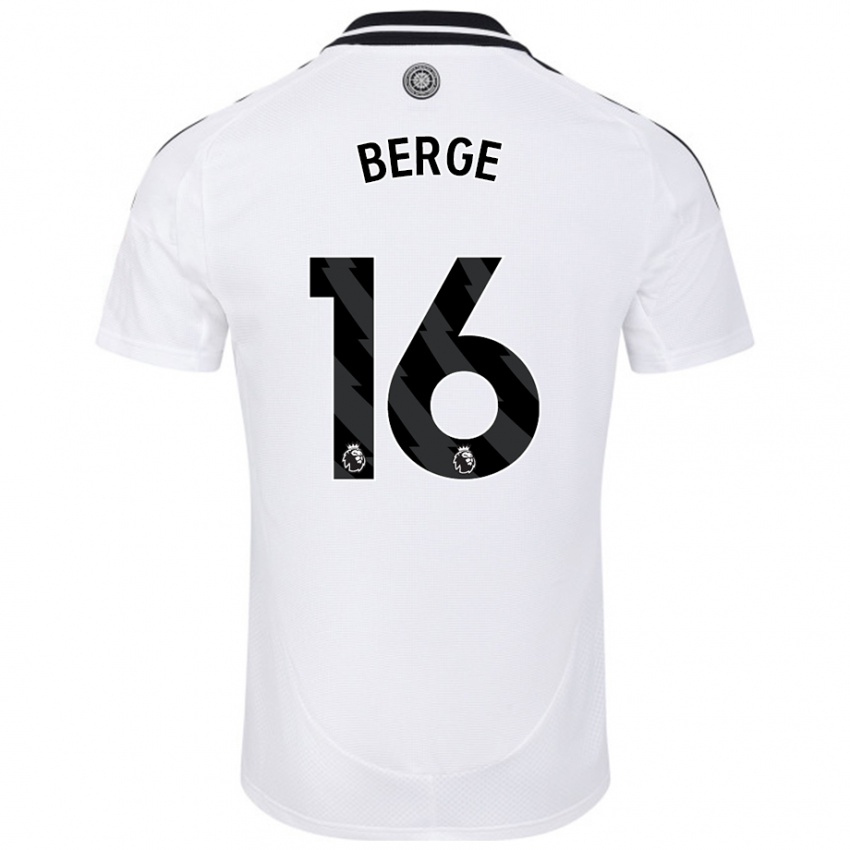 Hombre Camiseta Sander Berge #16 Blanco 1ª Equipación 2024/25 La Camisa Perú