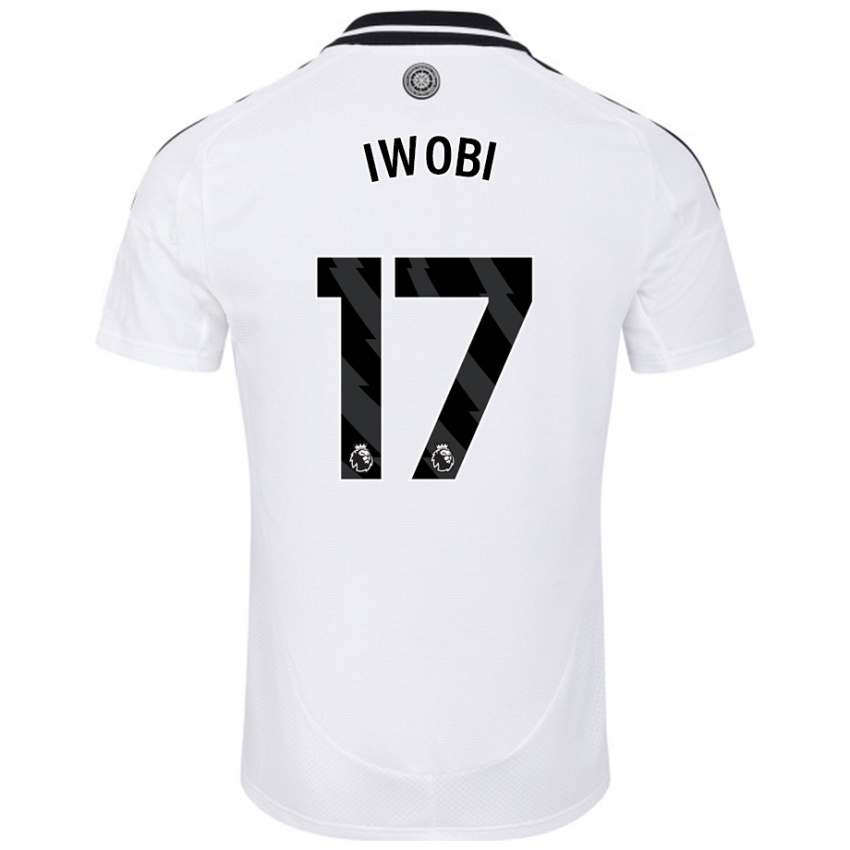 Hombre Camiseta Alex Iwobi #17 Blanco 1ª Equipación 2024/25 La Camisa Perú