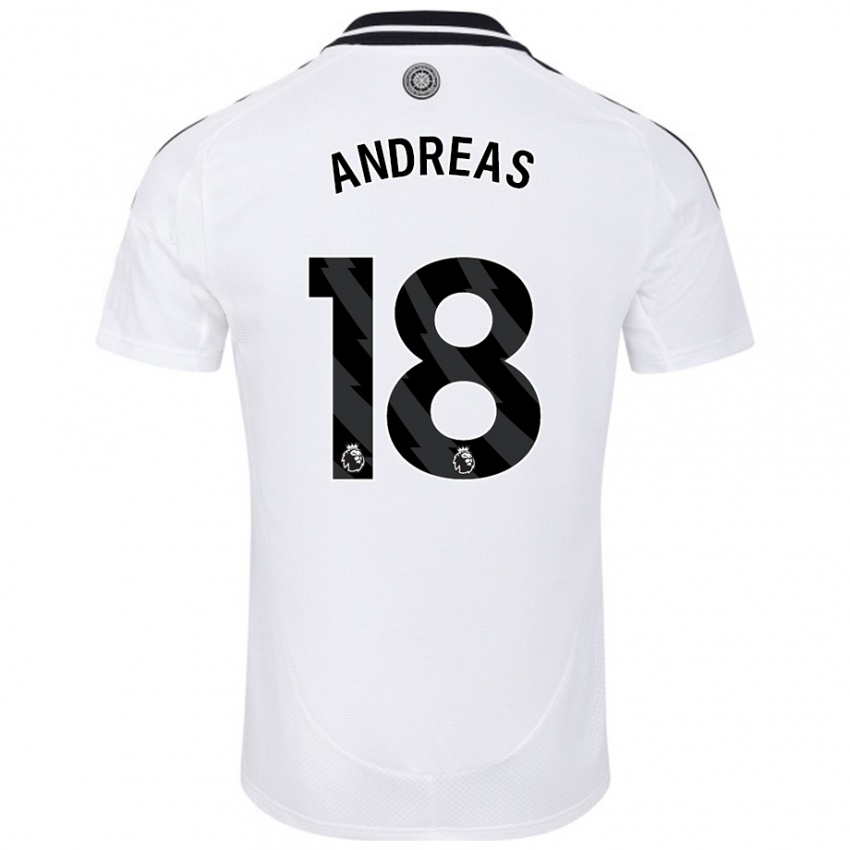 Hombre Camiseta Andreas Pereira #18 Blanco 1ª Equipación 2024/25 La Camisa Perú