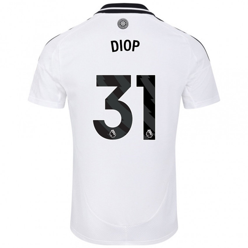 Hombre Camiseta Issa Diop #31 Blanco 1ª Equipación 2024/25 La Camisa Perú