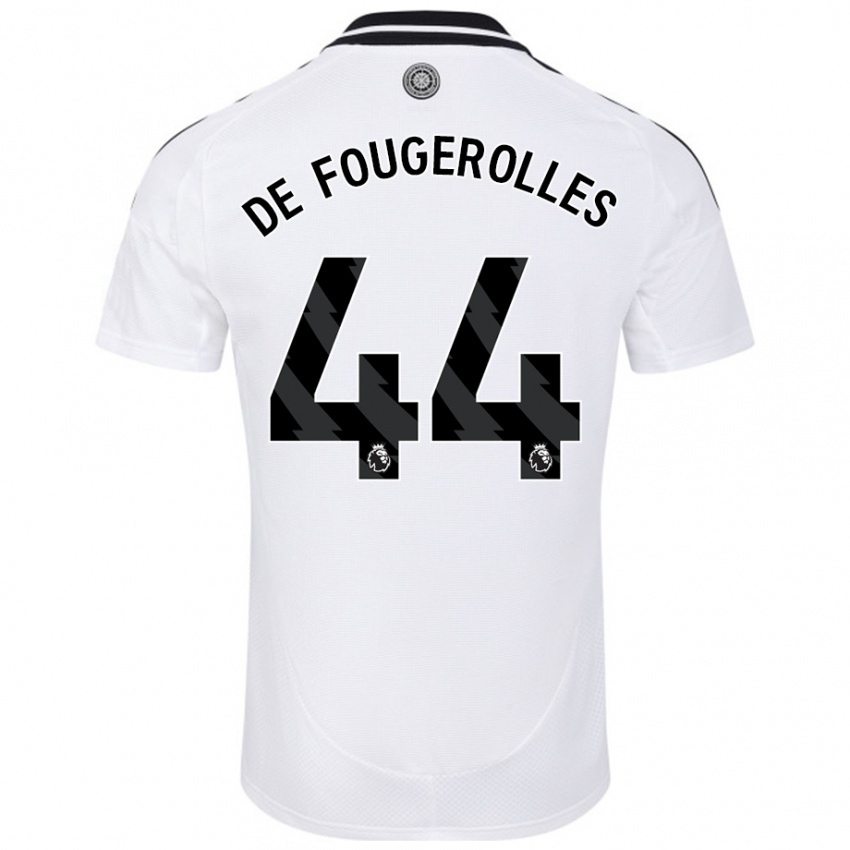 Hombre Camiseta Luc De Fougerolles #44 Blanco 1ª Equipación 2024/25 La Camisa Perú