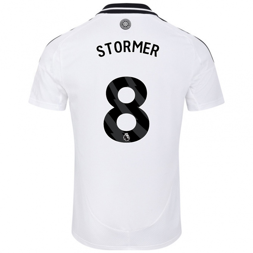 Hombre Camiseta Becky Stormer #8 Blanco 1ª Equipación 2024/25 La Camisa Perú