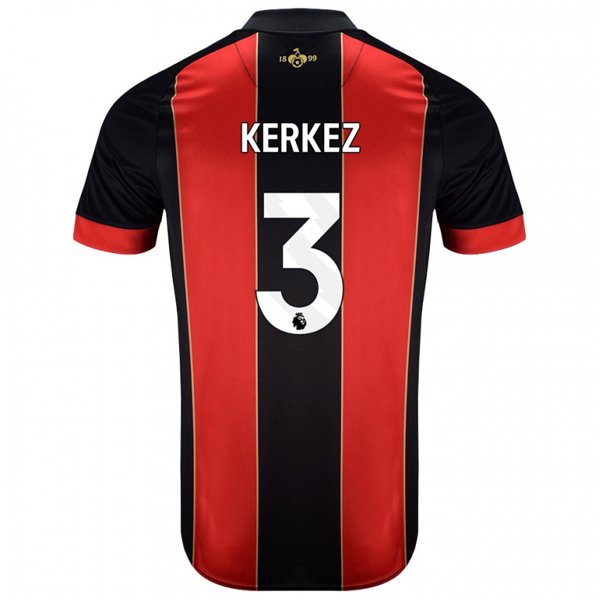 Hombre Camiseta Milos Kerkez #3 Rojo Negro 1ª Equipación 2024/25 La Camisa Perú