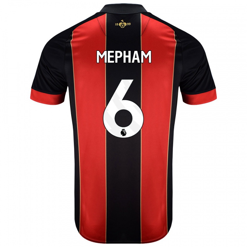 Hombre Camiseta Chris Mepham #6 Rojo Negro 1ª Equipación 2024/25 La Camisa Perú