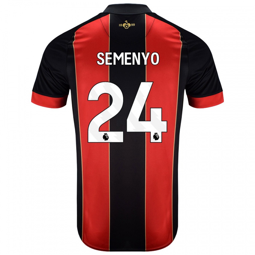 Hombre Camiseta Antoine Semenyo #24 Rojo Negro 1ª Equipación 2024/25 La Camisa Perú