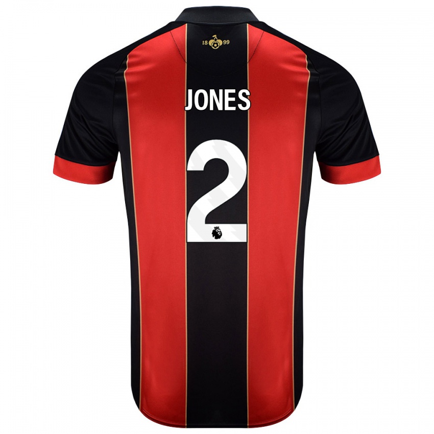 Hombre Camiseta Abby Jones #2 Rojo Negro 1ª Equipación 2024/25 La Camisa Perú