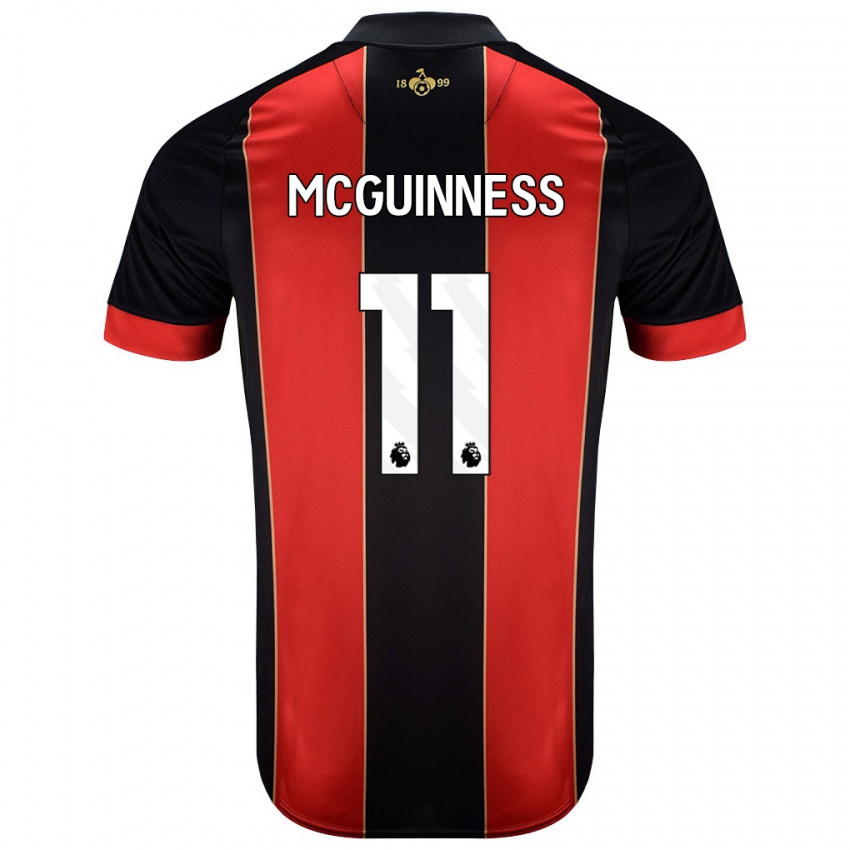 Hombre Camiseta Gemma Mcguinness #11 Rojo Negro 1ª Equipación 2024/25 La Camisa Perú