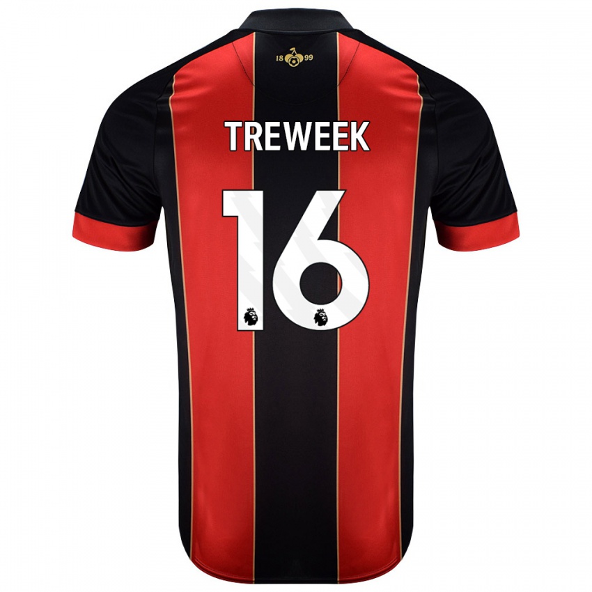 Hombre Camiseta Jess Treweek #16 Rojo Negro 1ª Equipación 2024/25 La Camisa Perú