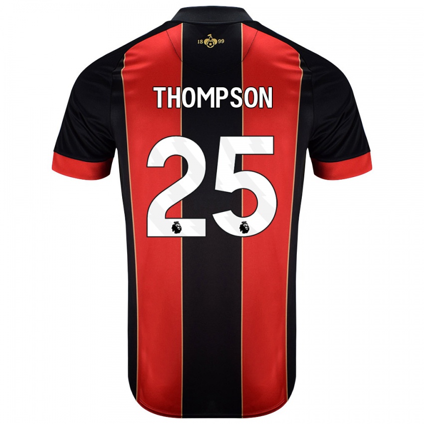 Hombre Camiseta Kenni Thompson #25 Rojo Negro 1ª Equipación 2024/25 La Camisa Perú