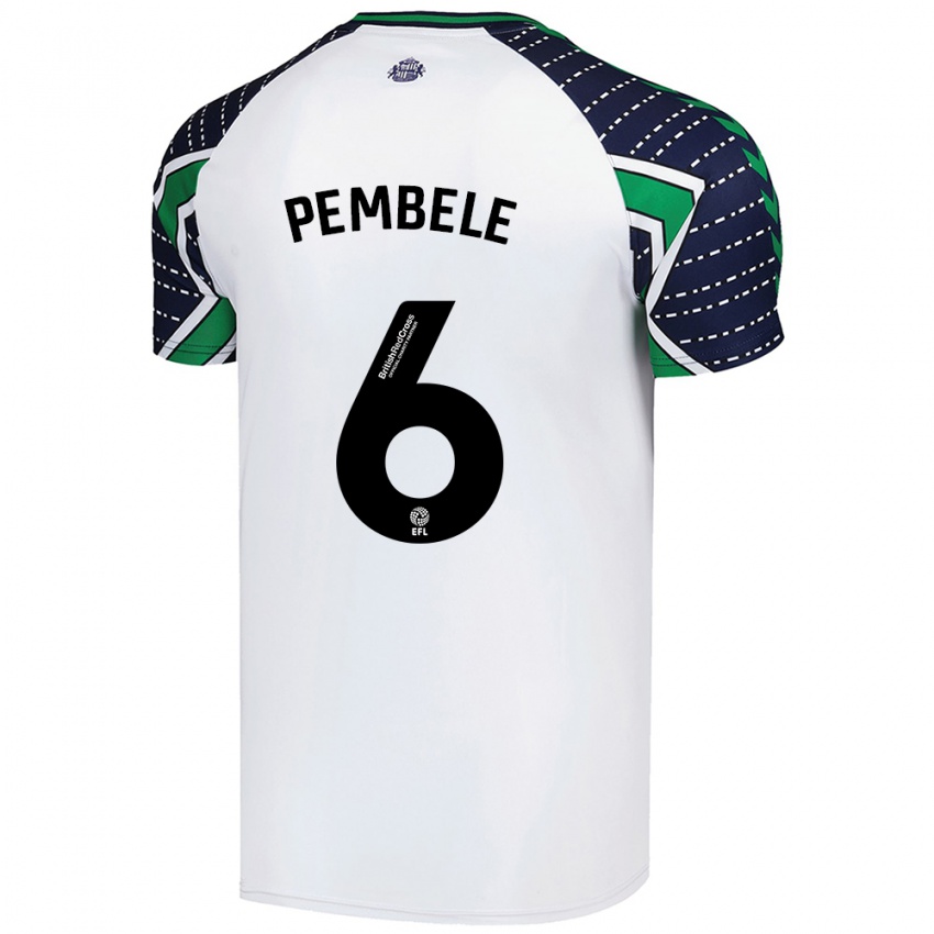 Hombre Camiseta Timothée Pembélé #6 Blanco 2ª Equipación 2024/25 La Camisa Perú