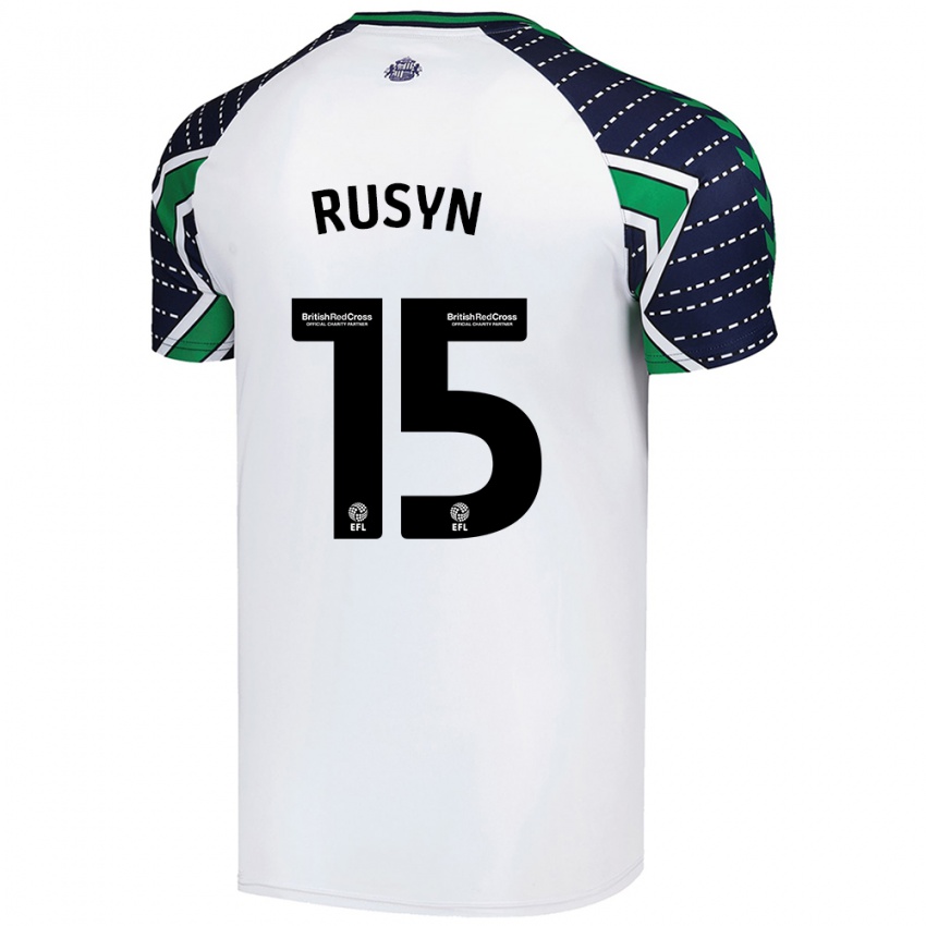 Hombre Camiseta Nazariy Rusyn #15 Blanco 2ª Equipación 2024/25 La Camisa Perú