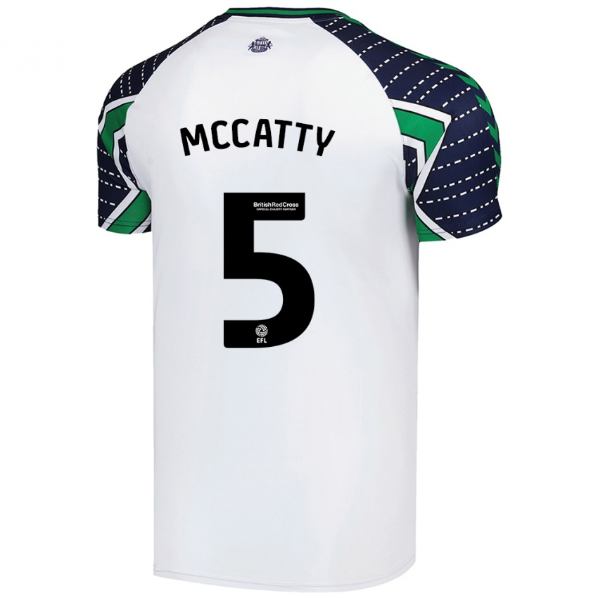 Hombre Camiseta Grace Mccatty #5 Blanco 2ª Equipación 2024/25 La Camisa Perú