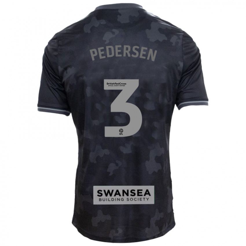 Hombre Camiseta Kristian Pedersen #3 Negro 2ª Equipación 2024/25 La Camisa Perú