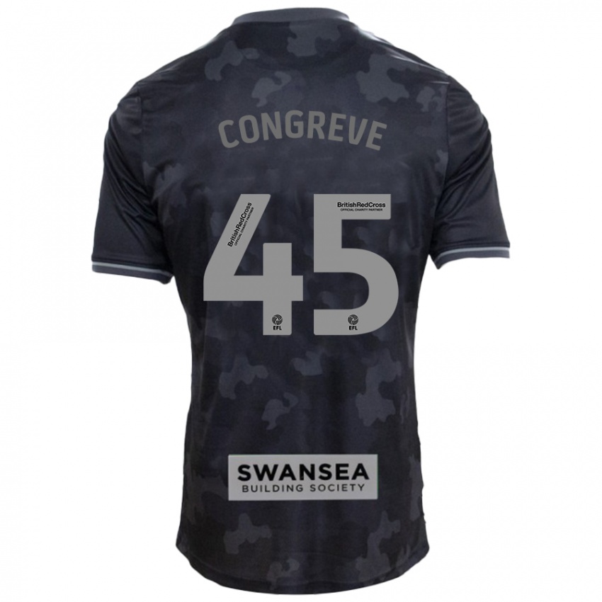 Hombre Camiseta Cameron Congreve #45 Negro 2ª Equipación 2024/25 La Camisa Perú