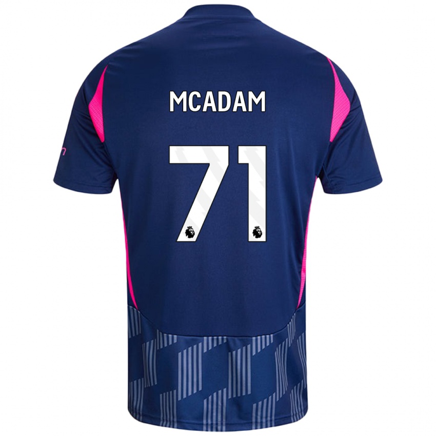 Hombre Camiseta Kyle Mcadam #71 Azul Real Rosa 2ª Equipación 2024/25 La Camisa Perú