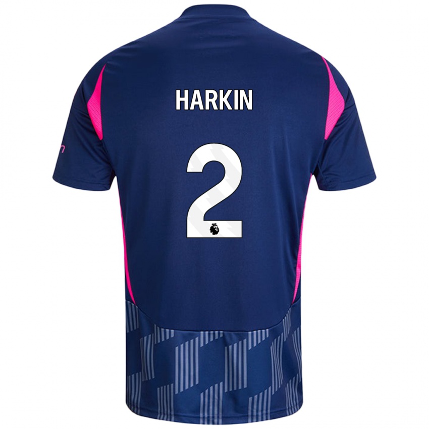 Hombre Camiseta Lyndsey Harkin #2 Azul Real Rosa 2ª Equipación 2024/25 La Camisa Perú