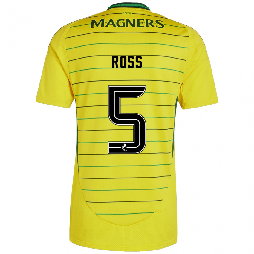 Hombre Camiseta Natalie Ross #5 Amarillo 2ª Equipación 2024/25 La Camisa Perú