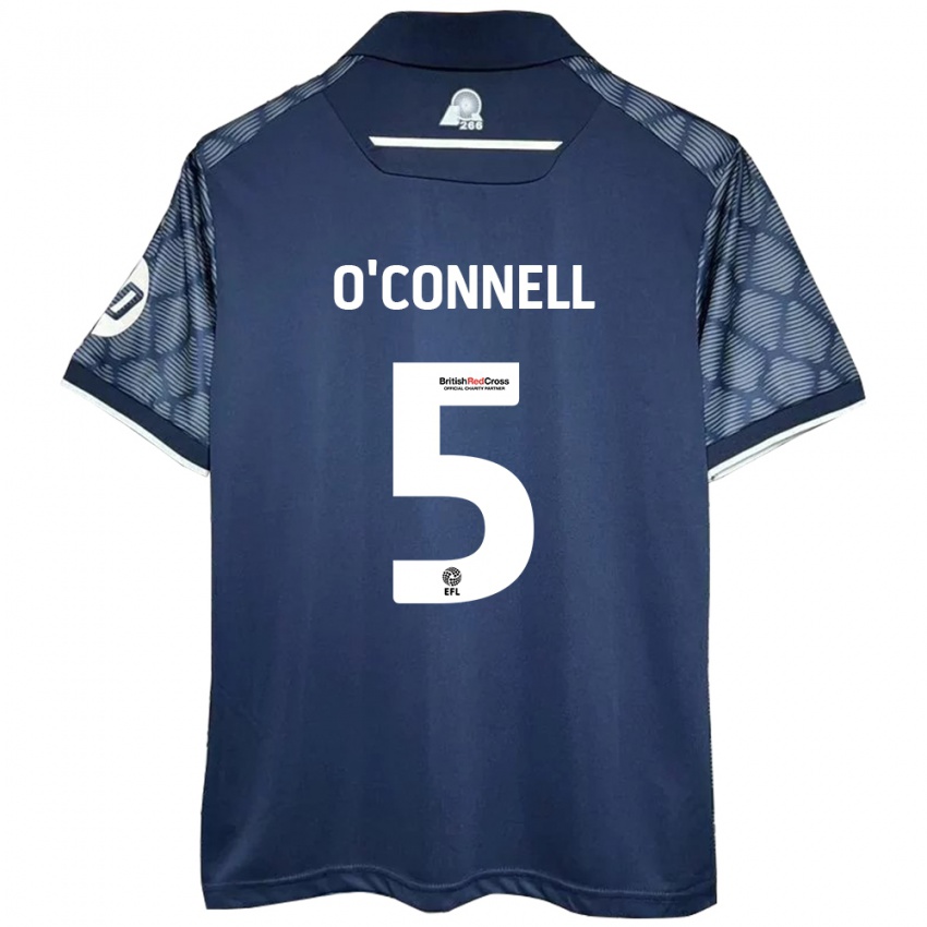 Hombre Camiseta Eoghan O'connell #5 Negro 2ª Equipación 2024/25 La Camisa Perú