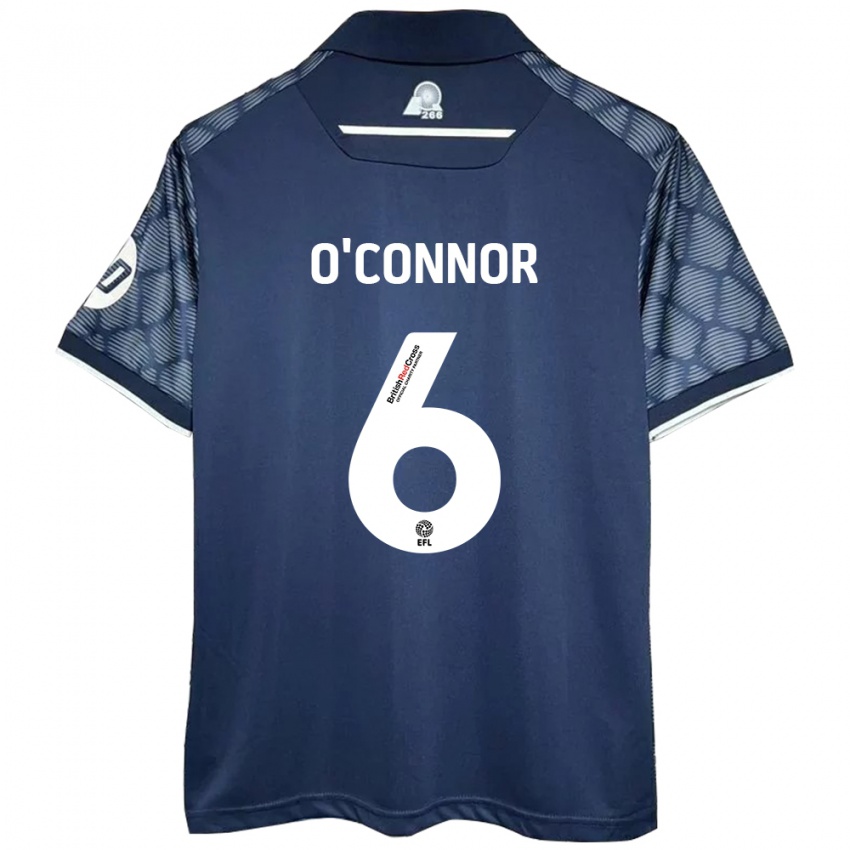 Hombre Camiseta Thomas O'connor #6 Negro 2ª Equipación 2024/25 La Camisa Perú