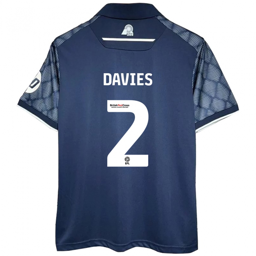 Hombre Camiseta Phoebe Davies #2 Negro 2ª Equipación 2024/25 La Camisa Perú