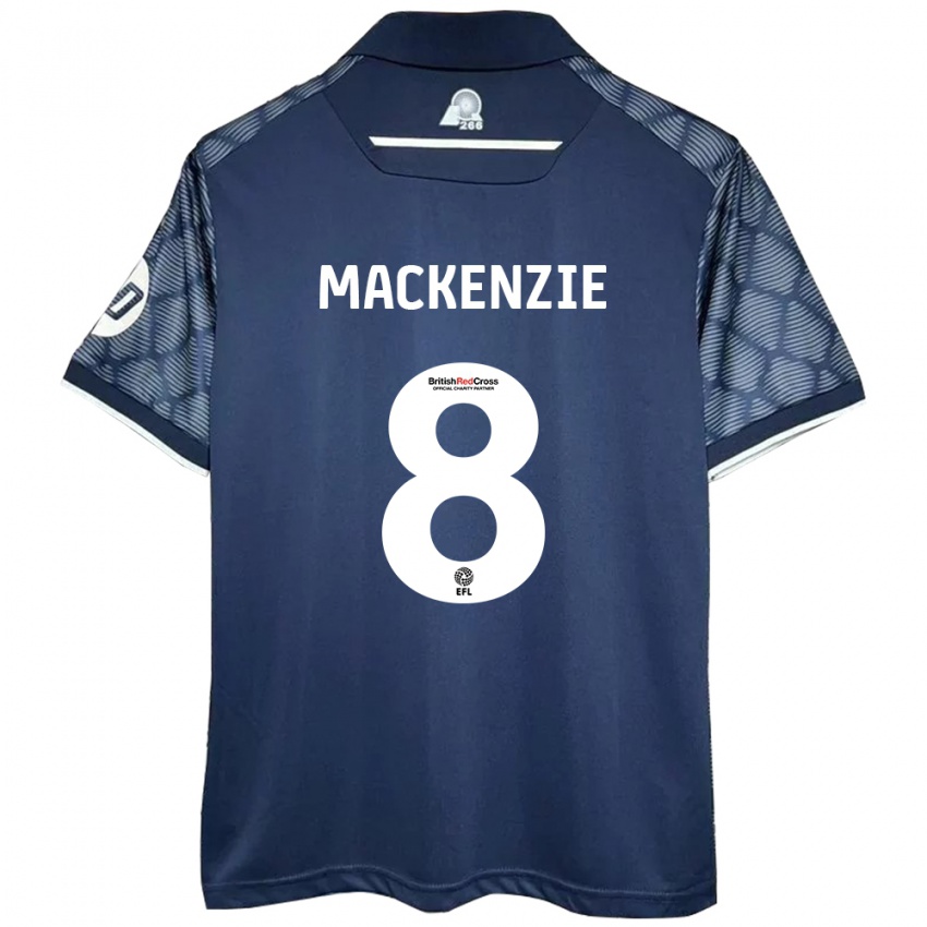 Hombre Camiseta Libby Mackenzie #8 Negro 2ª Equipación 2024/25 La Camisa Perú