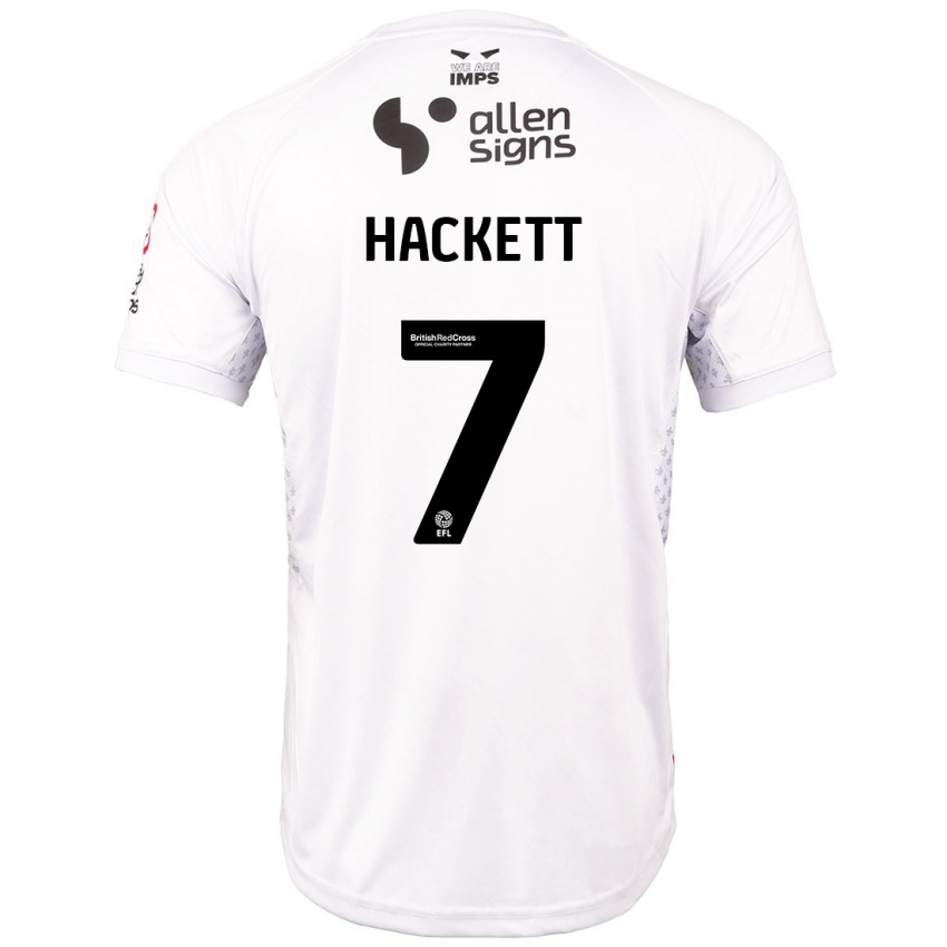 Hombre Camiseta Reeco Hackett #7 Rojo Blanco 2ª Equipación 2024/25 La Camisa Perú