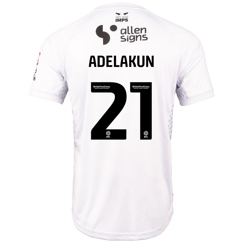 Hombre Camiseta Hakeeb Adelakun #21 Rojo Blanco 2ª Equipación 2024/25 La Camisa Perú