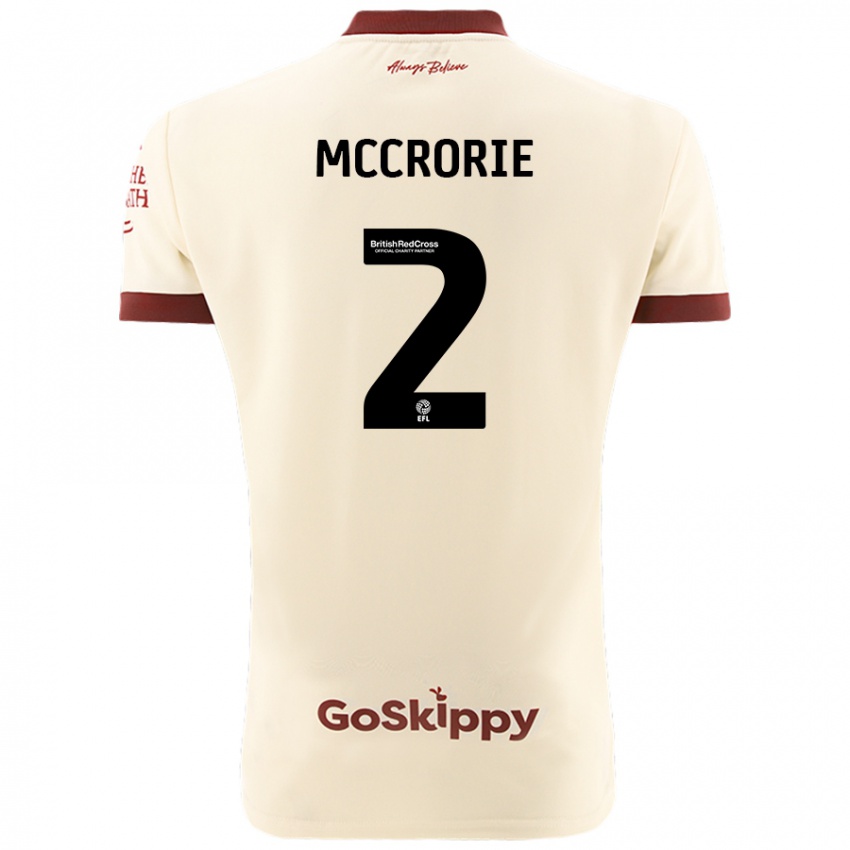 Hombre Camiseta Ross Mccrorie #2 Crema Blanco 2ª Equipación 2024/25 La Camisa Perú