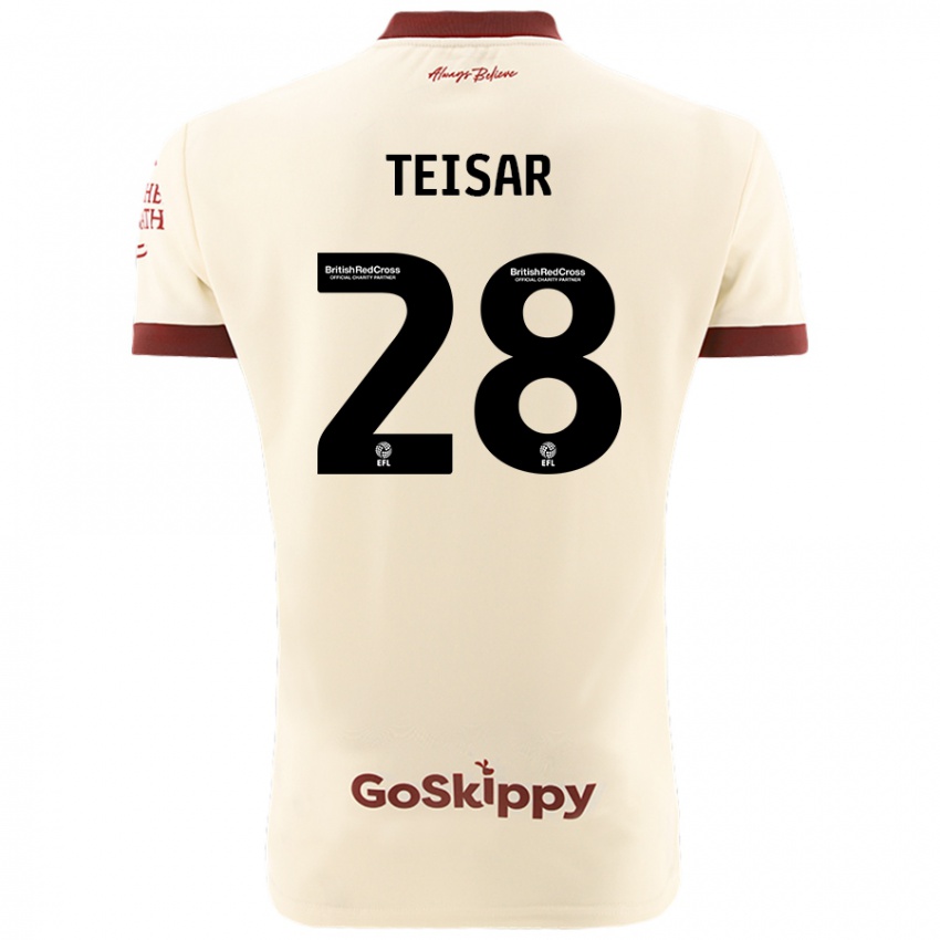 Hombre Camiseta Tianna Teisar #28 Crema Blanco 2ª Equipación 2024/25 La Camisa Perú