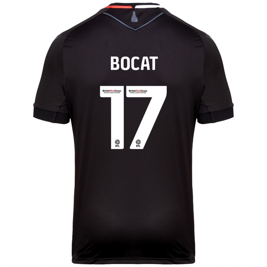 Hombre Camiseta Eric-Junior Bocat #17 Negro 2ª Equipación 2024/25 La Camisa Perú