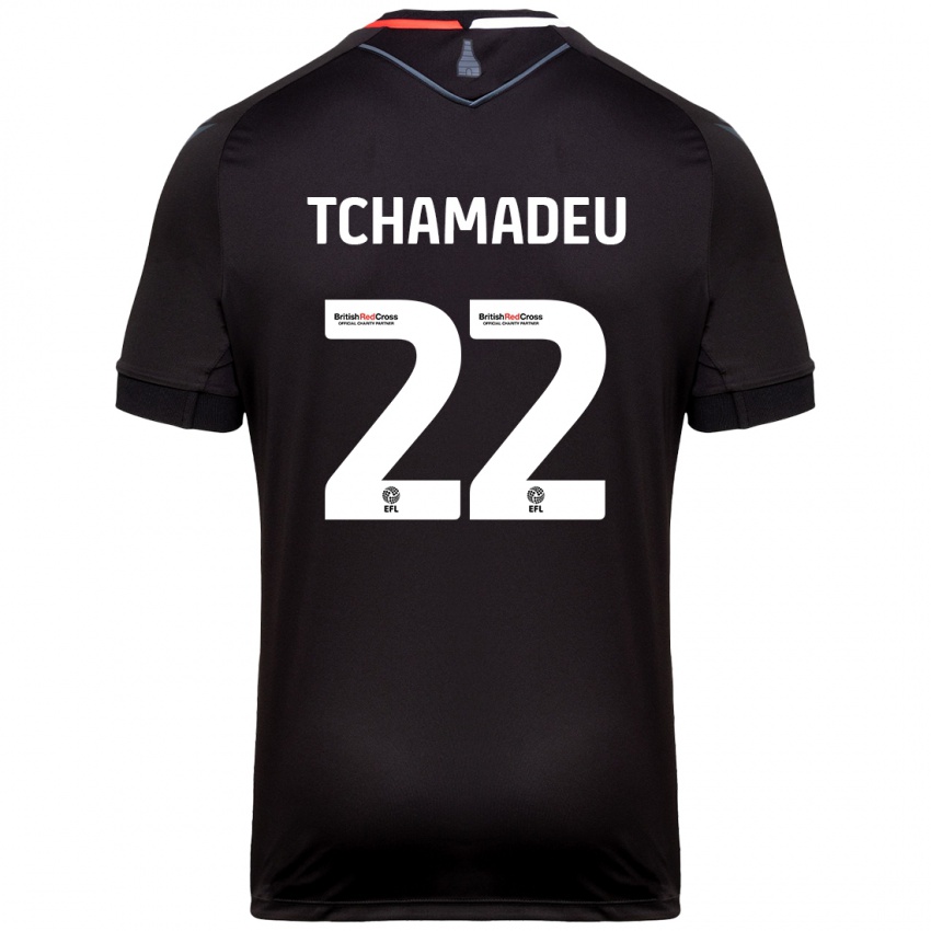 Hombre Camiseta Junior Tchamadeu #22 Negro 2ª Equipación 2024/25 La Camisa Perú