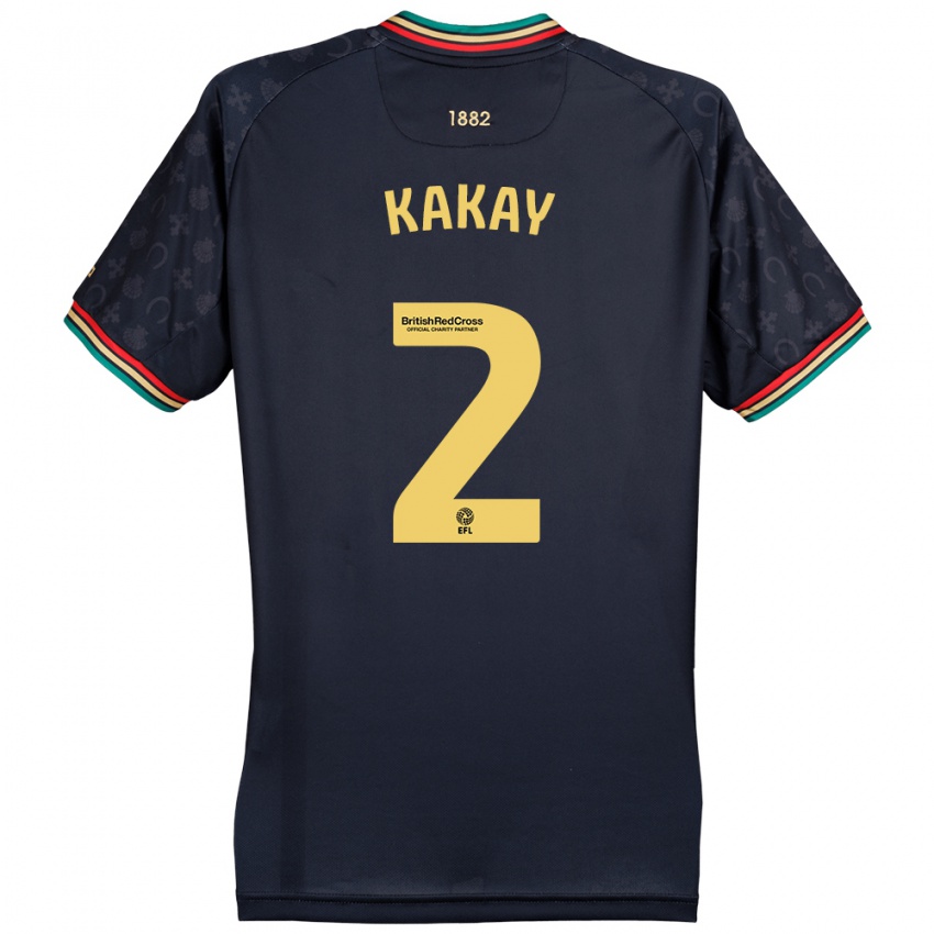 Hombre Camiseta Osman Kakay #2 Azul Marino Oscuro 2ª Equipación 2024/25 La Camisa Perú